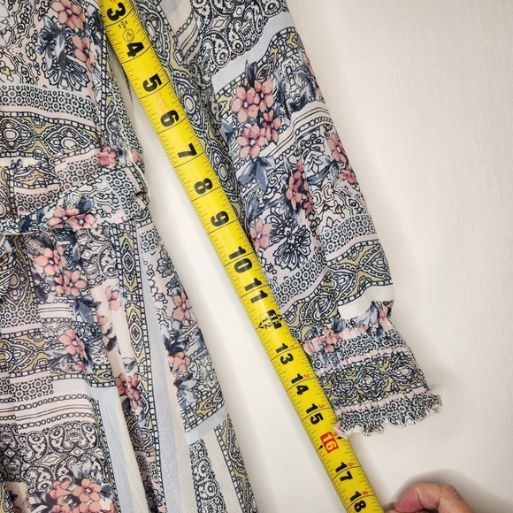 Stella & Ivy Floral Maxi Dress Size 4 Light Blue and Pink Flower - Picture 9 of 9